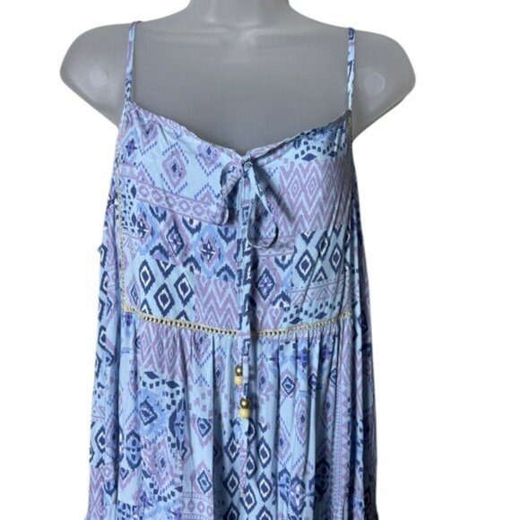 Coco + Carmen Tawny Spaghetti Stripe Dress Medium Beachy Coastal Fairyco… - Picture 4 of 10